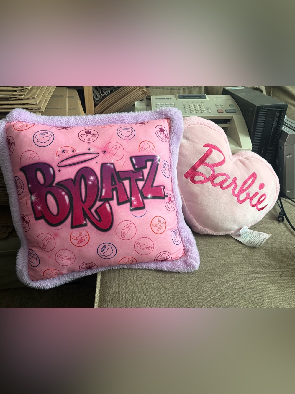 Pink Plush Decorative Pillow for Kids